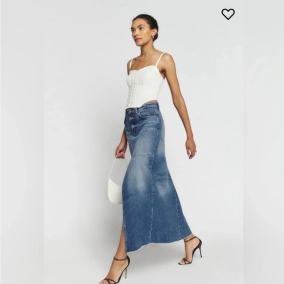 Reformation Jeans long denim skirt. 27